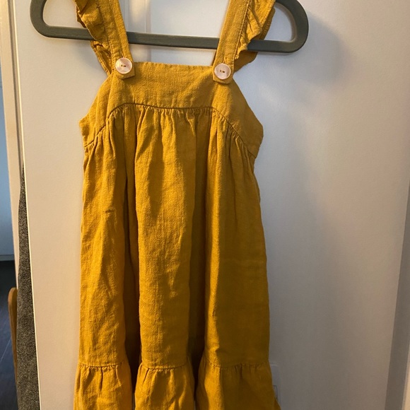 NWT ZARA Kids Girls Gold Ruffle Sundress - Picture 2 of 5